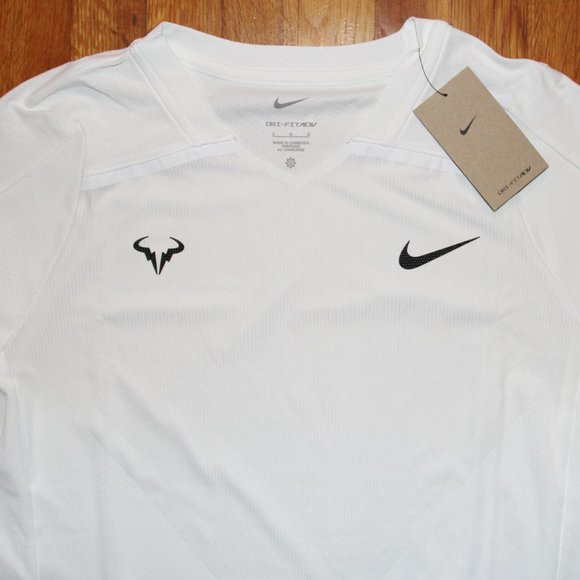 Nike Court Dri-Fit ADV Rafa Short Sleeve Tennis Shirt Mens S - Picture 2 of 4